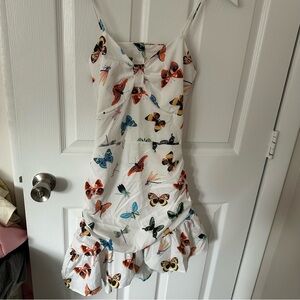 White Insect Mini Dress